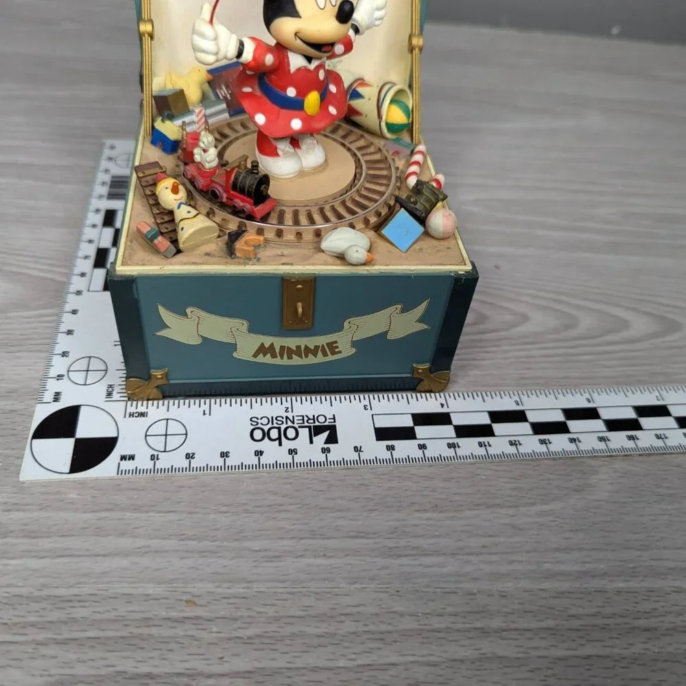 Vintage Disney Schmid Minnie's Toy Chest Hand Painted Music Box Minnie's YooHoo